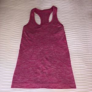 lululemon swiftly tank- heathered pink size 4